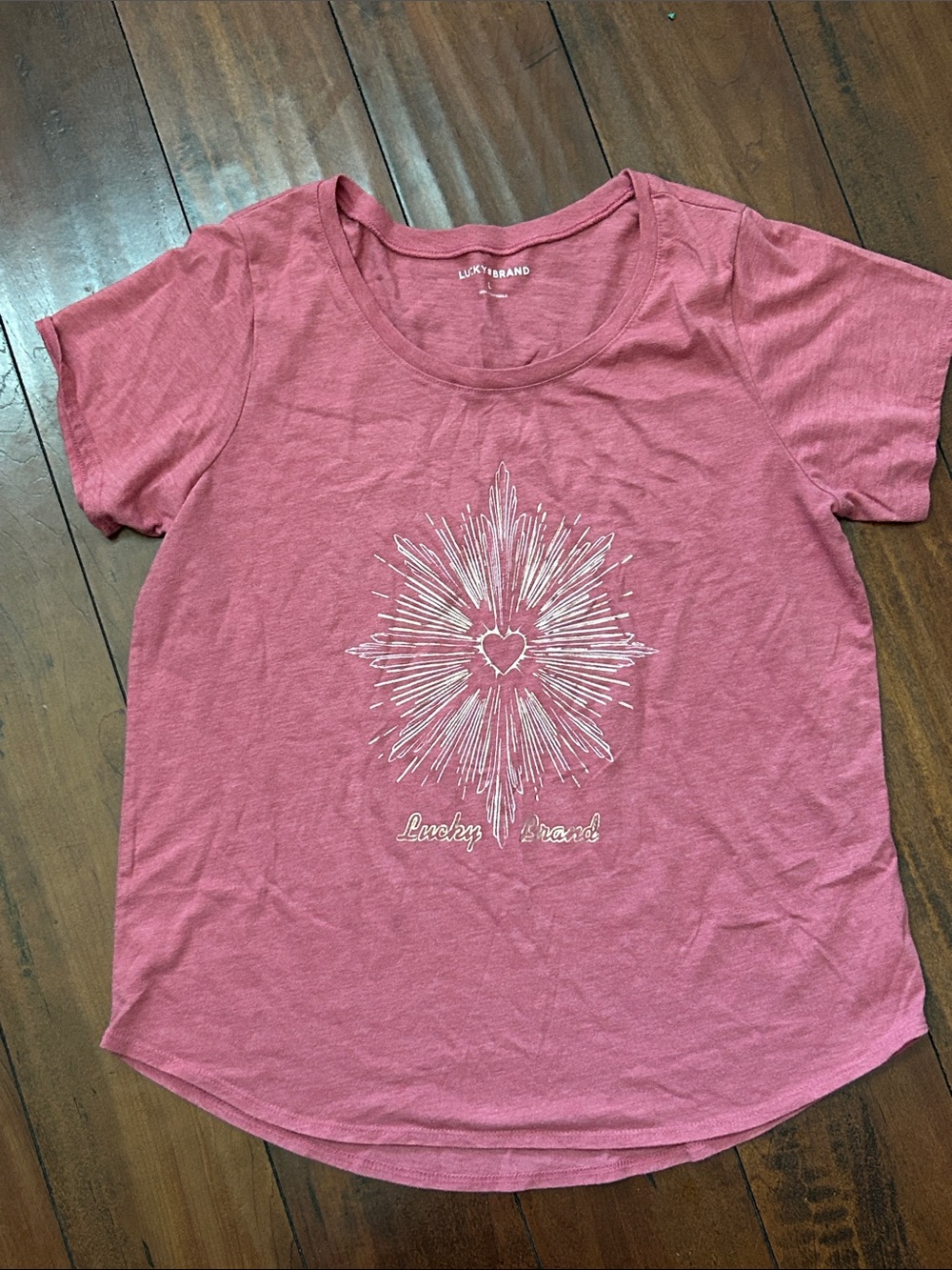 Lucky Brand Rose Pink Short Sleeve Graphic Tee